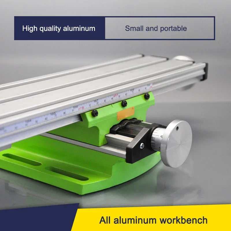 310*90mm Miniatur-Werkbank Multifunktions-Tisch aus Vollaluminium Tischbohrmaschine Fräsmaschine Tischklemme Kreuztisch