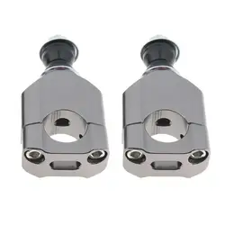 2pcs 1 1/8inch 28mm CNC Motorcycle Handlebar Mount Riser Clamp, Aluminium