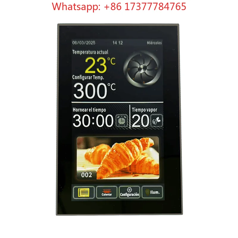 OEM Customizable Rotary Kitchen Oven, High Quality 7 Inch Touch Screen Thermometer Spanish Version Plastic Device Hot Sale
