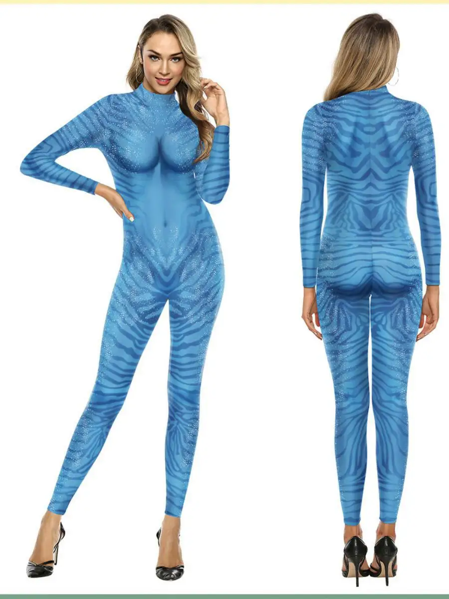 로우인 무비 아바타 코스프레 슈트 3D 디지털 프린팅 점프슈트 역할극 의상 폴리에스터 섬유 전통 중국 의상...