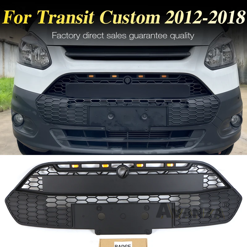 

Front Grille With LED Racing grill Auto Parts Fits For 2012-2018 Ford Transit Custom Grill