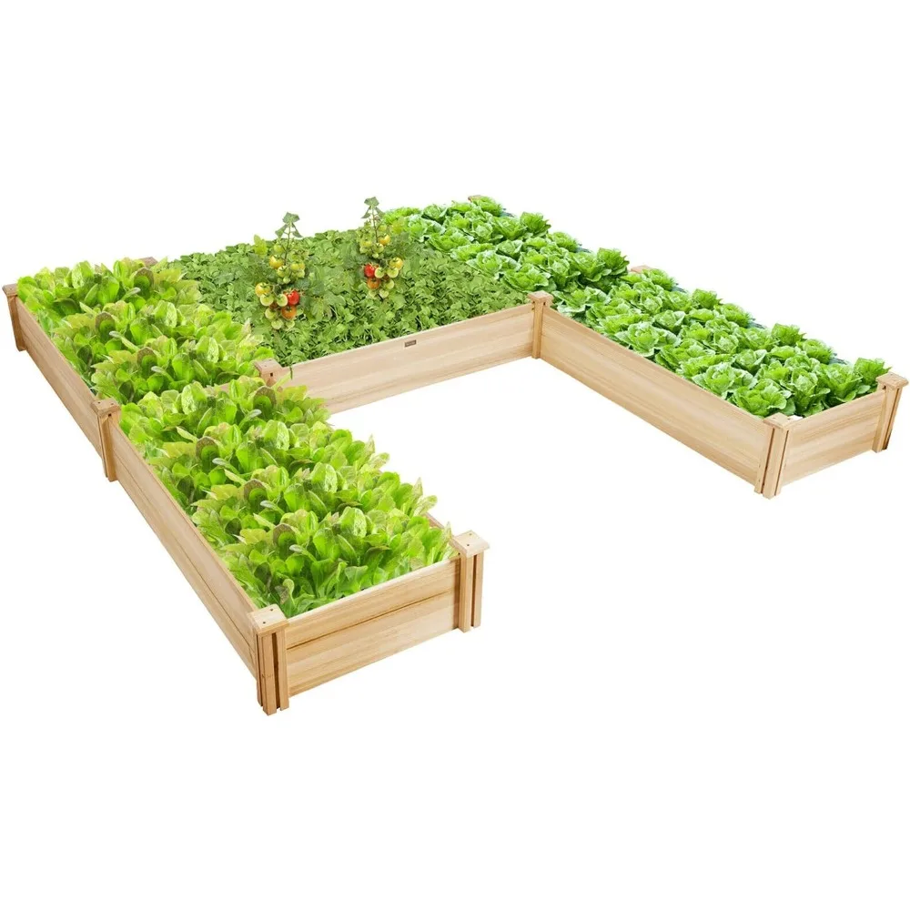 

Raised Garden Bed, Wooden Raised Garden Box, Planter Container for Herbs, Flowers, Vegetables, Ideal for Backyard, Patio