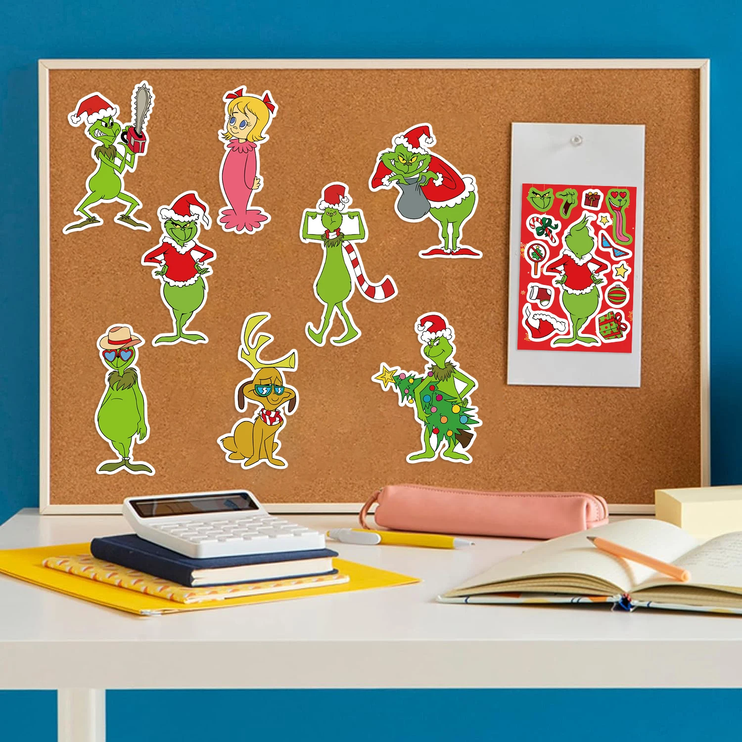 8 個グリーンモンスターパズルステッカー日記ラップトップ荷物スケートボード漫画ステッカー楽しいクラシックギフト装飾