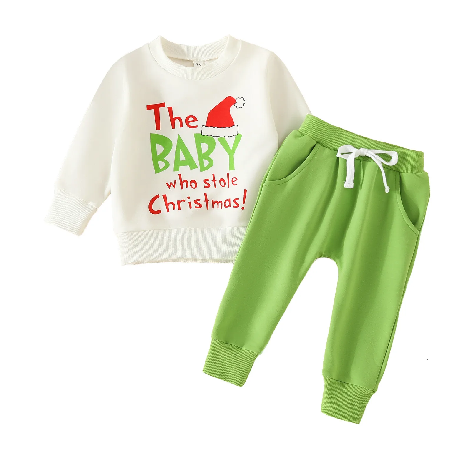 Christmas Letter Prints Sets Toddler Boys Long Sleeve Tops And Pants Child Kids 2PCS Outfits Fall Winter Clothes ropa de niña