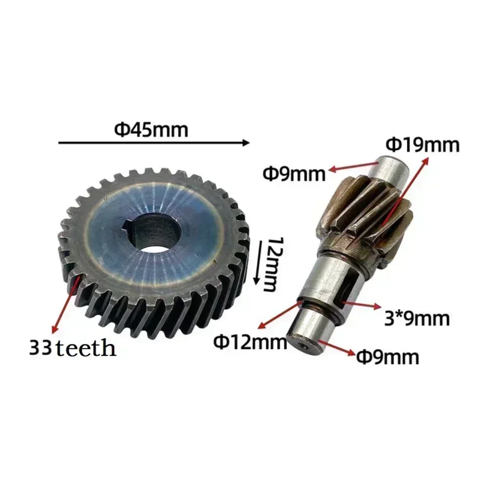 

2PCS Metal Helical-Gear Pinion Wheel Set Replacement 45mm 33 Teeth Gear Wheel For 130/156 Water Drill Bits And 9403 Belt Sander