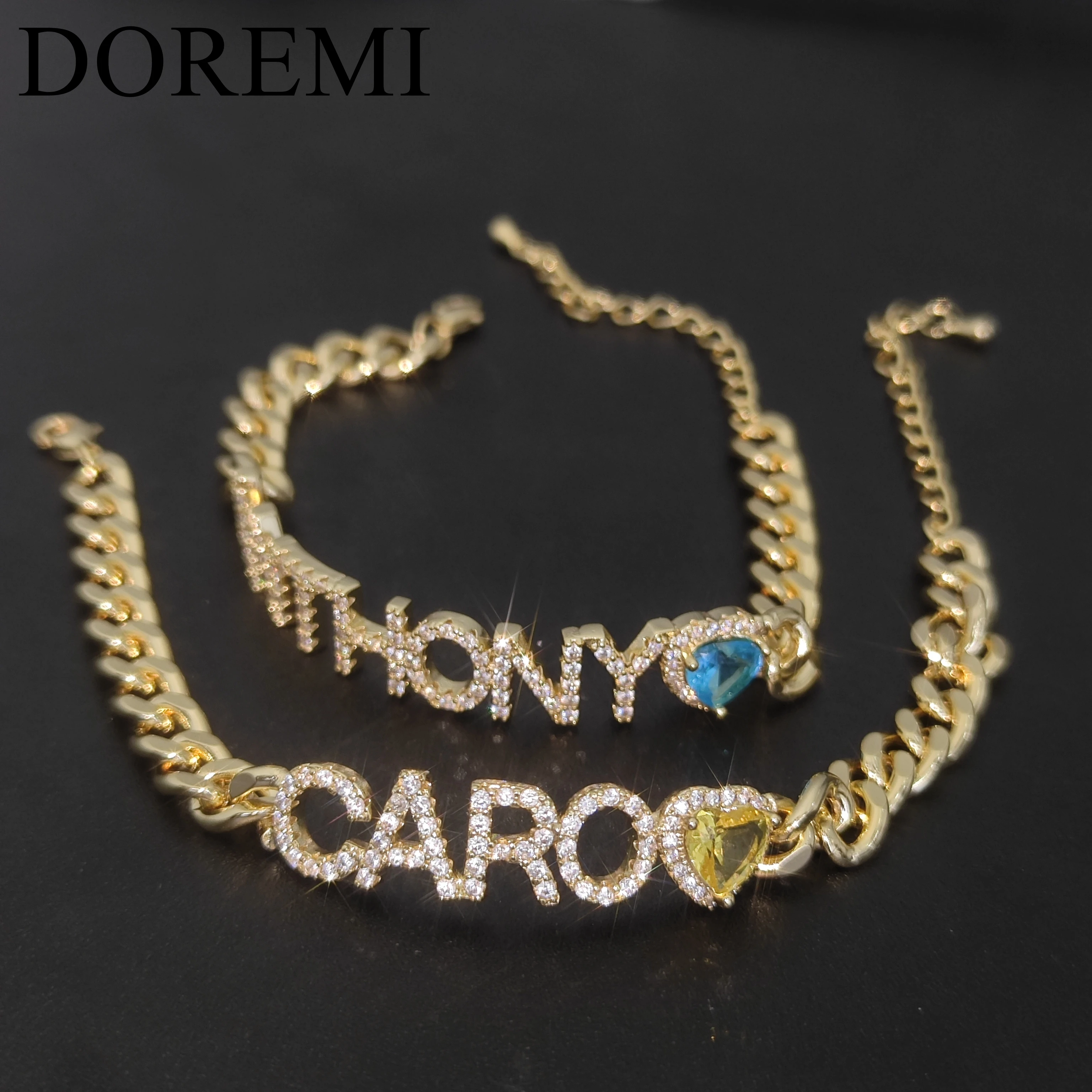 

lateefah 9 мм браслет с камнем в форме сердца, браслет с буквой CZ, кристалл, имя, браслет, толстая кубинская цепочка, имя CZ, индивидуальный подарок, имя ювелирных изделий