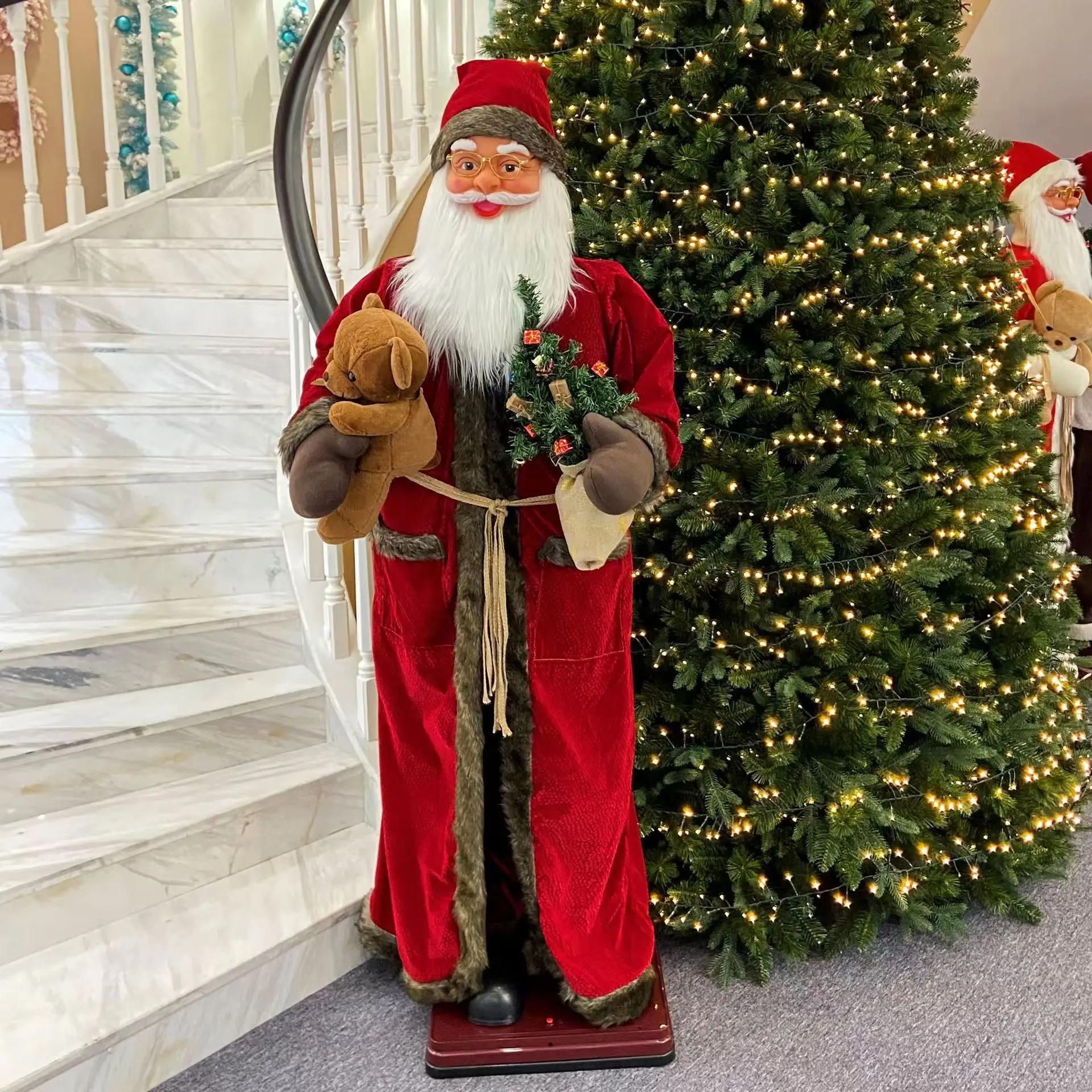 Christmas decoration will sing and dance 1.8 meters Santa Claus Hotel shopping mall welcome