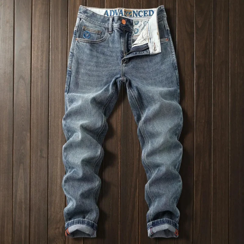 

Мужские стильные джинсы премиум-класса 2026: модные, повседневные, эластичные, зауженные, универсальные, прямого кроя, трендовые, высококачественные, комфортные (размер S)