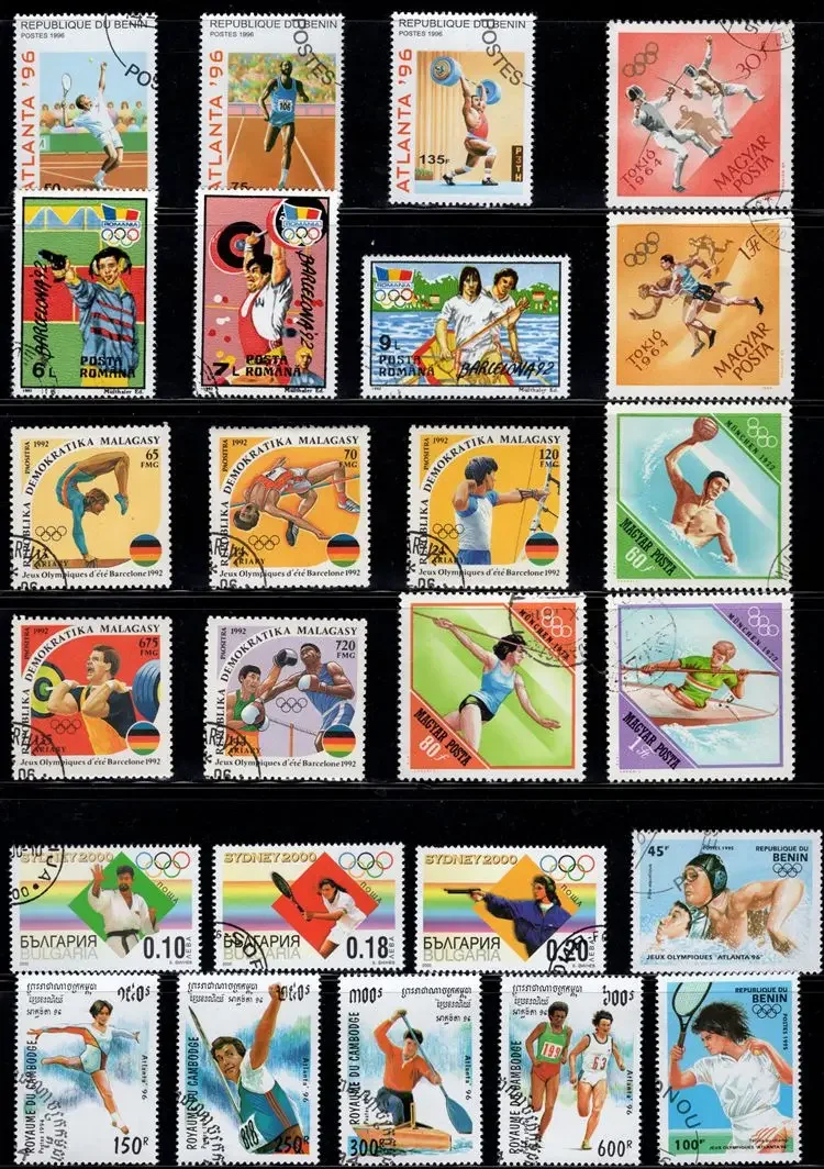 50Pcs/Lot Summer Sports Games Stamp Topic All Different From Many Countries NO Repeat Postage Stamps with Post Mark Collecting