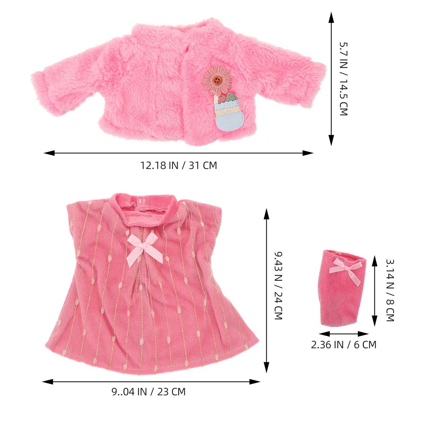 1 ensemble de vêtements de 18 pouces, jupe à paillettes rose, tenue de Ballet d'anniversaire pour petites filles, vêtements miniatures, Costume de princesse de danse