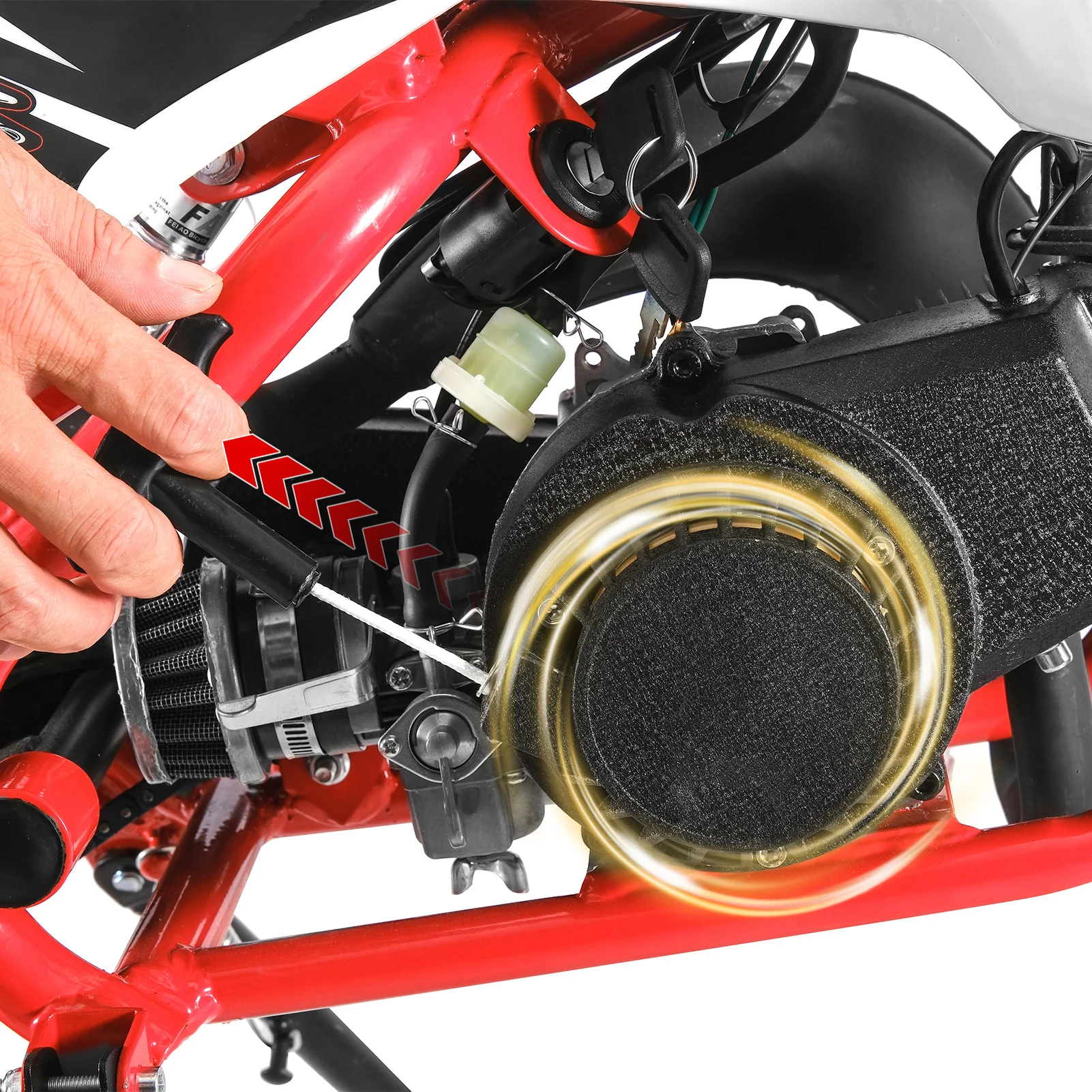 Off Road Mini Motorcycle 49cc 2-Stroke Kids Dirt Bike Gas Power Motocross Pocket Motorbike with Front Rear Disc Brakes