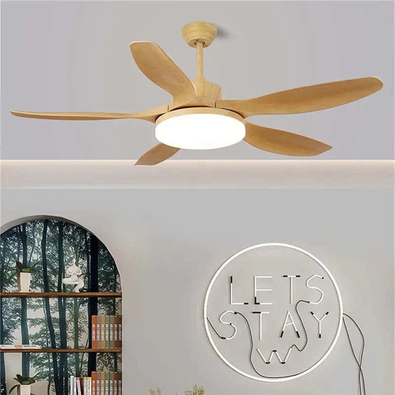 OUTELA Modern Fan Light Luxury Living Room Restaurant Bedroom Study LED Ceiling Fan Light Remote Electric Fan Light