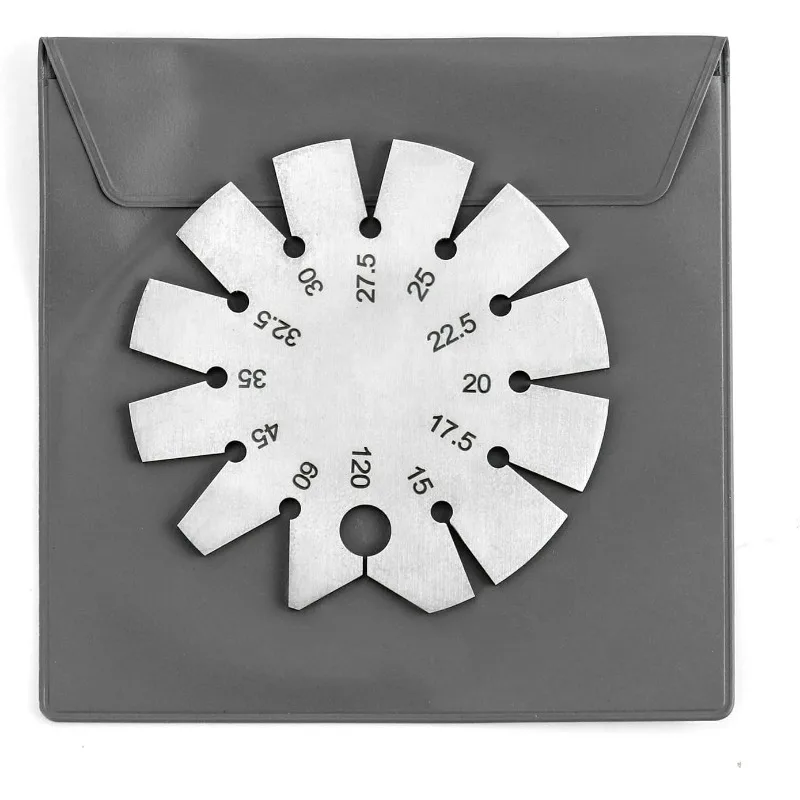 1pc Bevel Gauge, Stainless Steel Axe Angle Gauge Round Shape Knife Angle Finder 15-120 Degree for Measuring Knife Angle