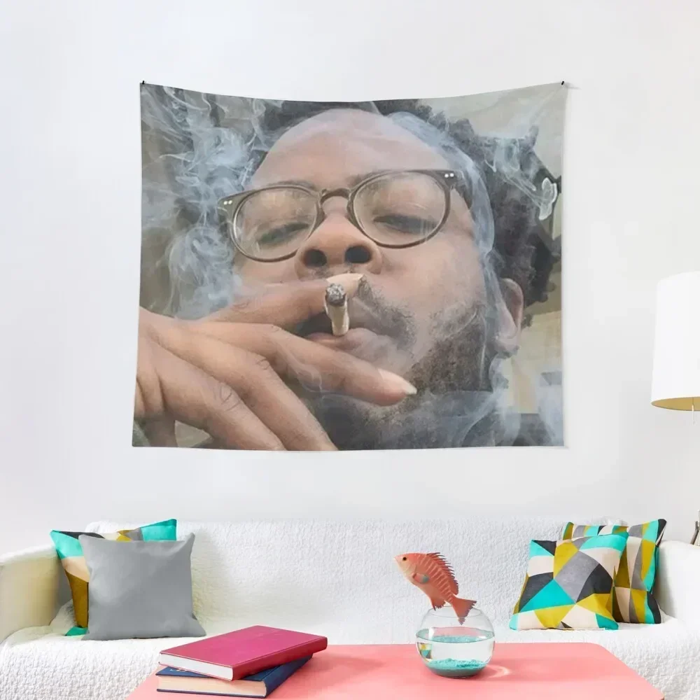 

KNOWLEDGE, KNXWLEDGE, RAP, HIP HOP, JAZZ, MUSIC, PRODUCER, WEED, SMOKE Tapestry Room Aesthetic Decor Cute Decor Tapestry
