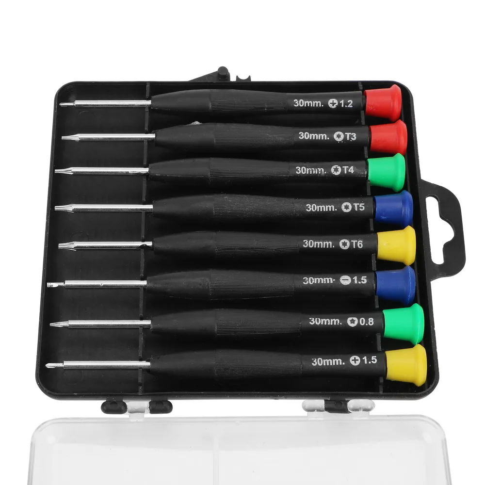 DIYWORK-Magnetic Screwdriver Set, Phone Repair Tool para Relógio e Relógio, Precision Screw Driver, Ferramentas de Manutenção, 8 PCs/Set