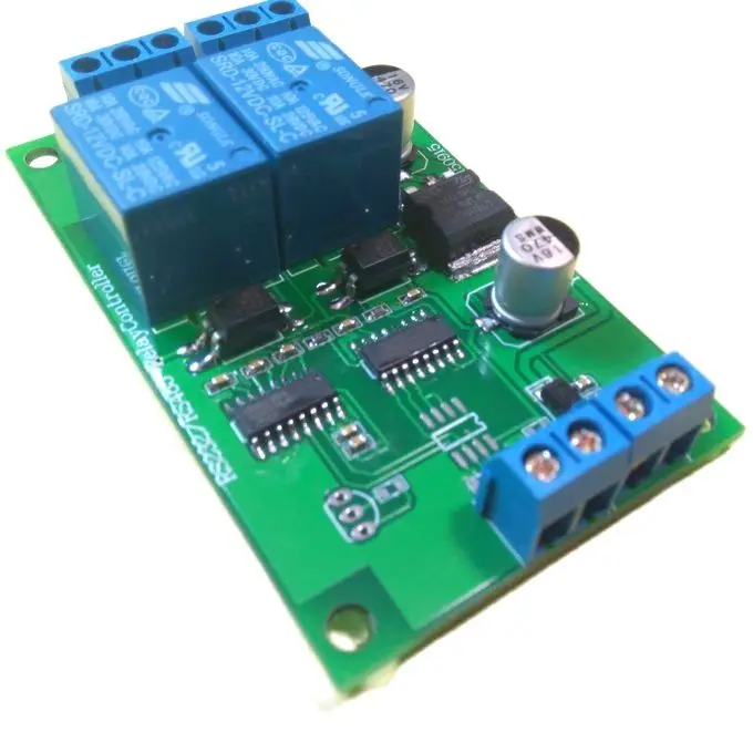 2 way RS232 485 serial port relay control board (DS18B20 temperature) computer control relay module