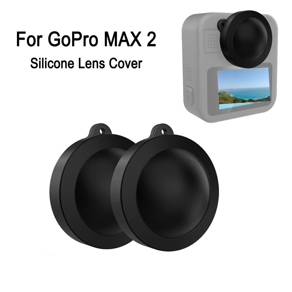 PULUZ 1 Paar Silikon-Kameraobjektiv-Schutzkappe für GoPro MAX2, staubdichte Objektivabdeckung für GoPro MAX 2