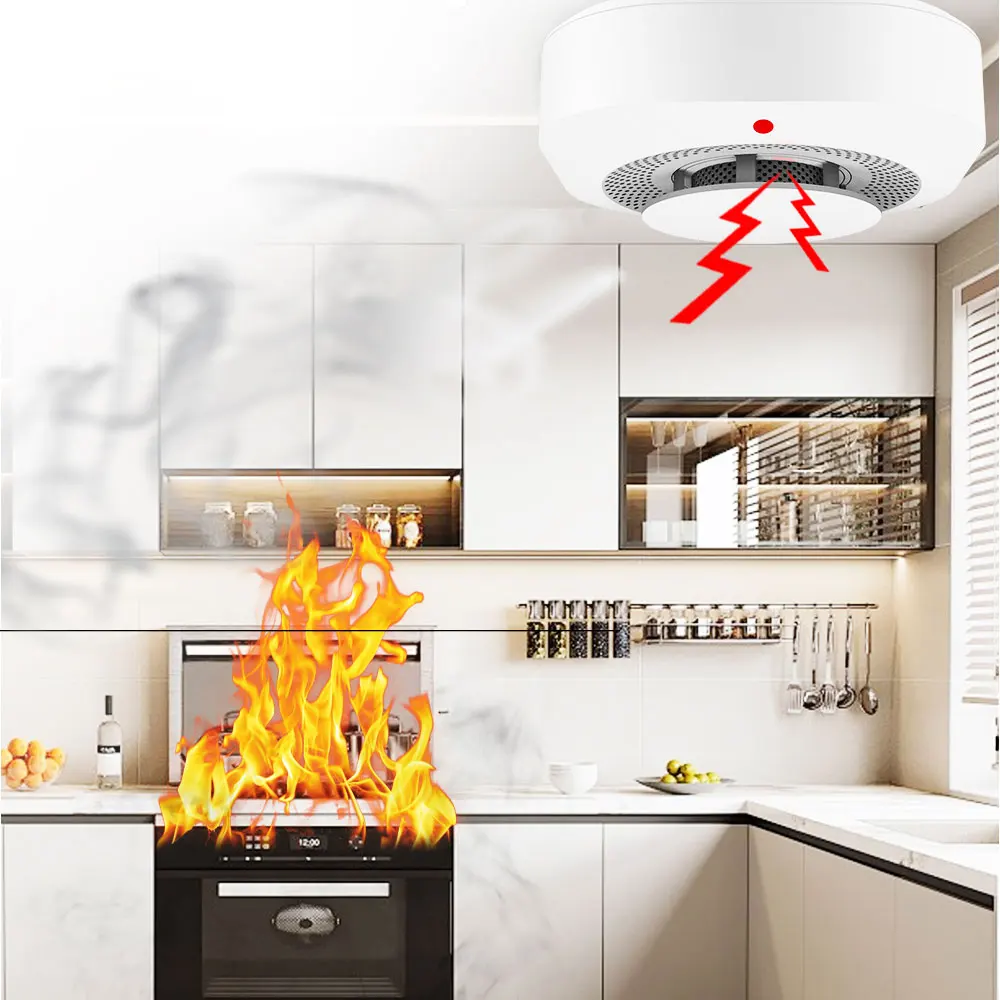 Tuya Wifi Rookmelder Sensor 90DB Alarm Fire Smart Rookmelder Wifi Brandbeveiliging Home Security Alarm Smart Life APP