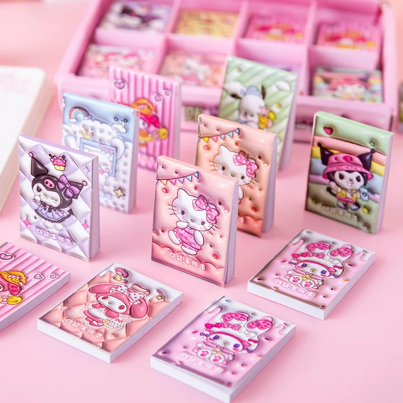 40pcs/lot Sanrio Pochacco Melody Cinnamoroll Notebook Cute Mini Portable Note Book Diary Planner Stationery Gift School Supplies