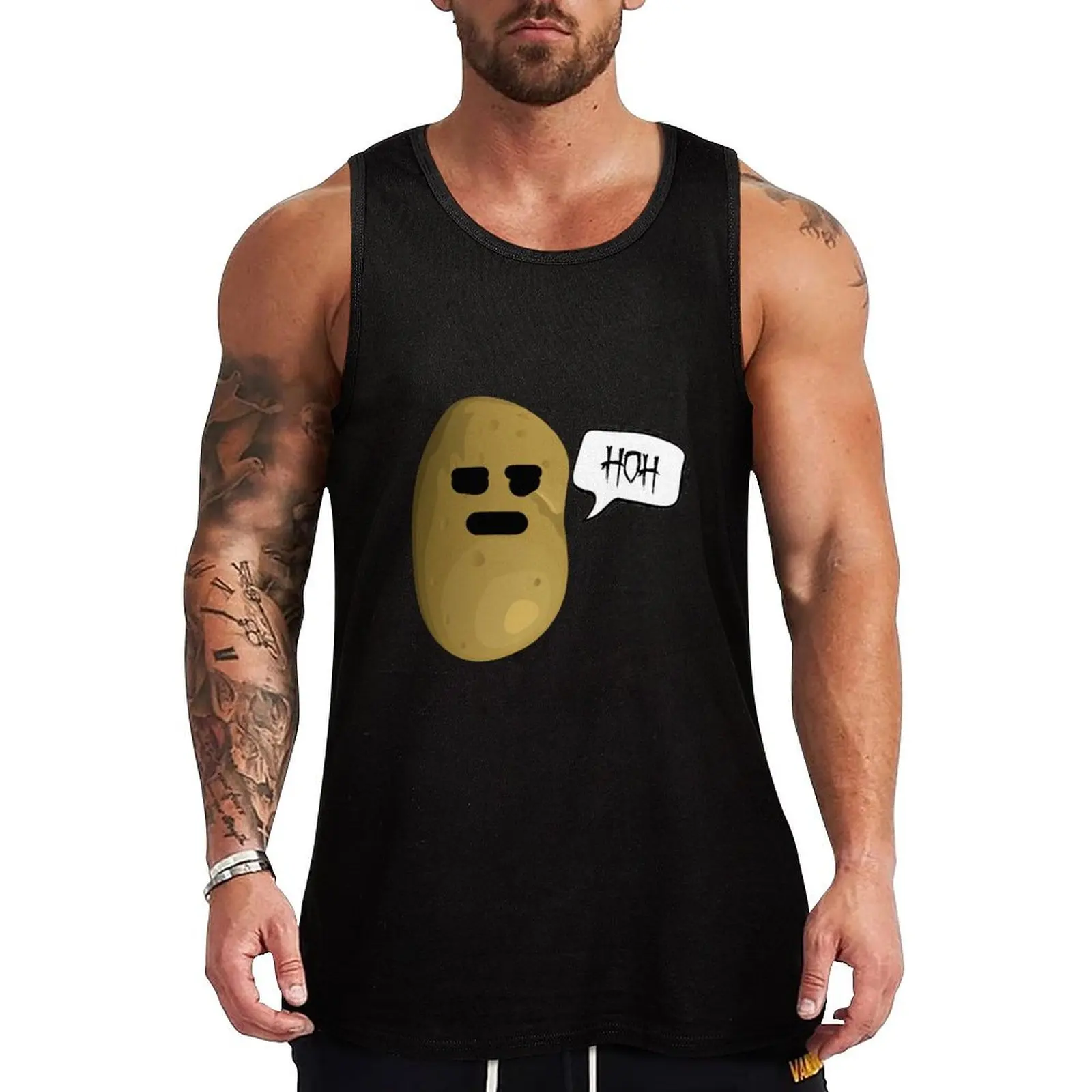 Phasmophobia Potato Tanglewood Tank Top Gym t-shirt man sleeveless shirt man gym clothes men Japanese t-shirt