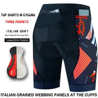 Pantalones cortos de ciclismo con tres bolsillos, mallas transpirables para triatlón, 5D, con almohadilla de Gel, Pro Lycra, para hombre
