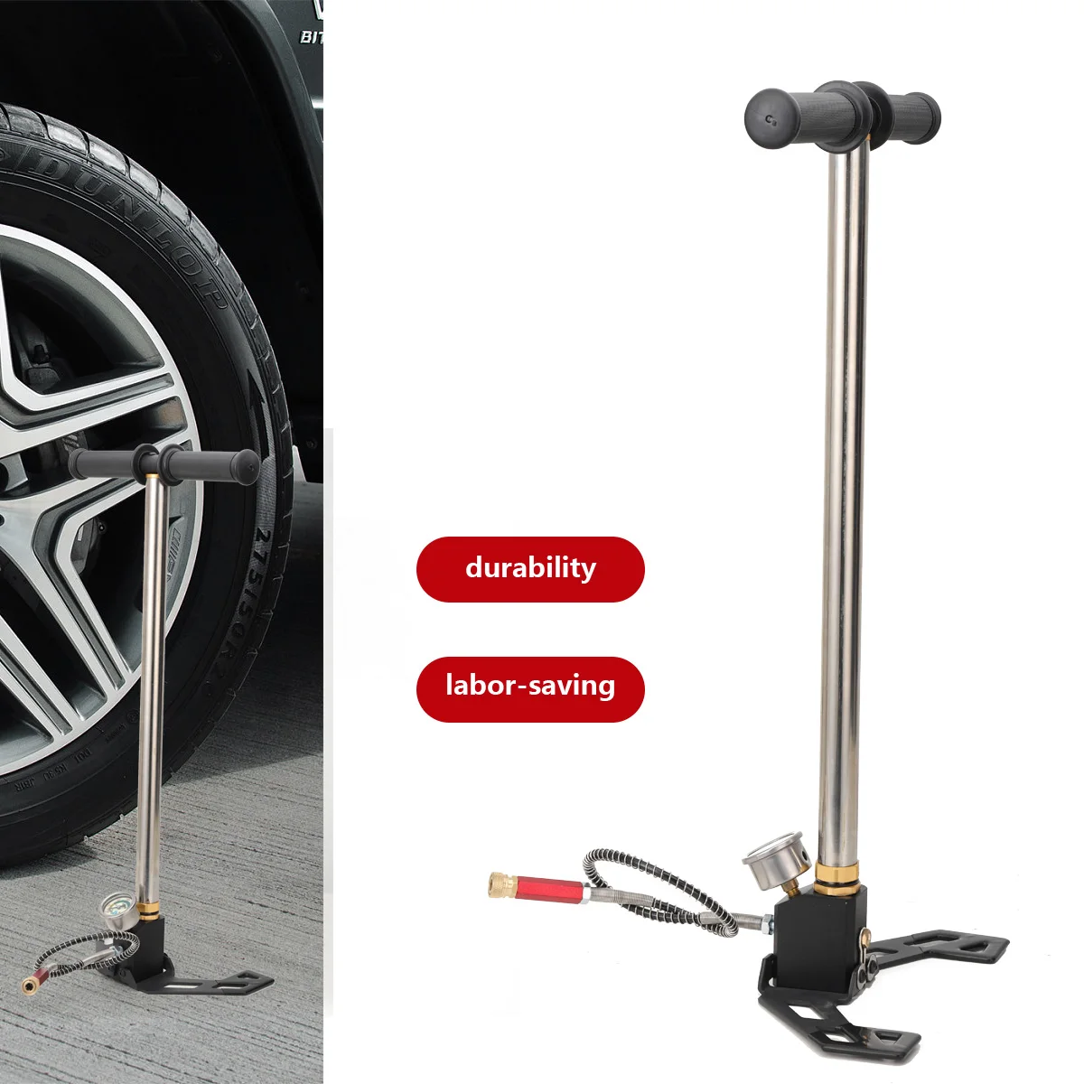 3-Stufen-PCP-Pumpe + Manometer 4500PSI Reifen Kajak Ball Aufblasbare Gewehrluftpumpe Füllständer Hochdruck-Handpumpe – Detail 19