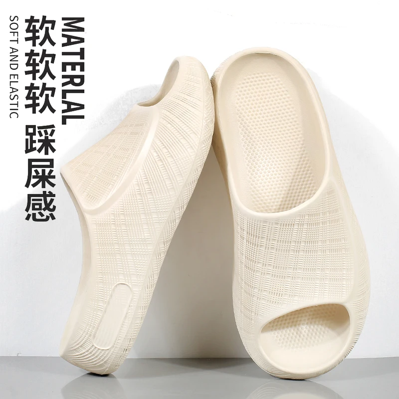 Soft Platform Slides Sandals PVC Casual Thick Soled Slippers Beachwear Shoes Anti Slip Slippers Women Men Bathroom