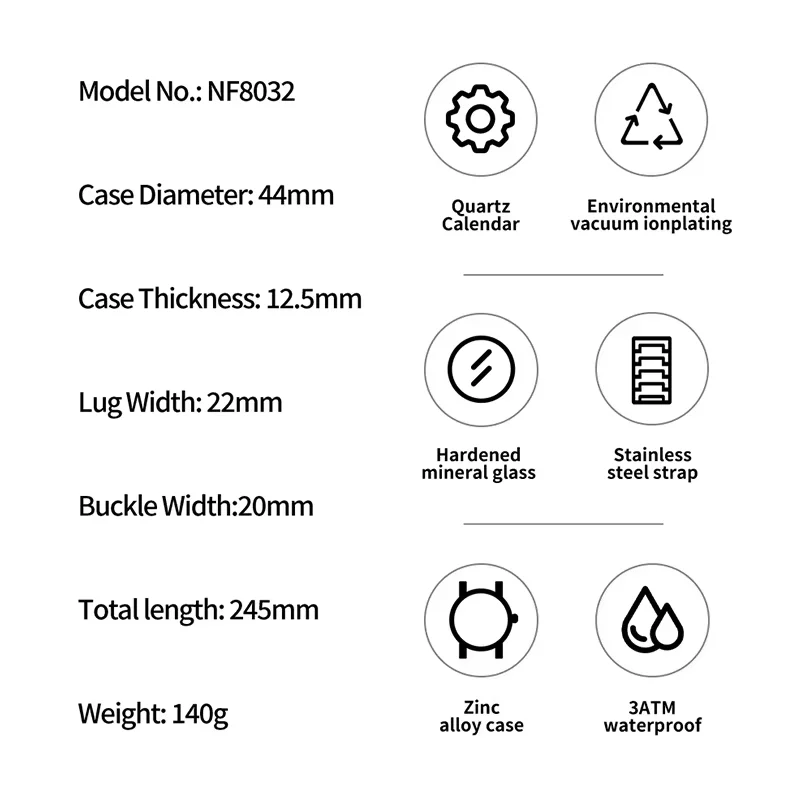 NAVIFORCE New Style Men\'s Waterproof Quartz Watch Business Sports Casual Stainless Steel Strap Men Date Clock Relogio Masculino