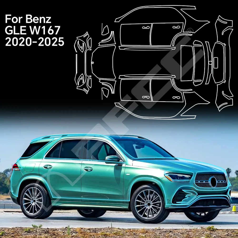 

9MilFor Mercedes Benz GLE W167 Base 2020-2023 Luxury 2024 2025 Paint Protection Film Car Body Clear Bra Pre-cut PPF Anti-scratch
