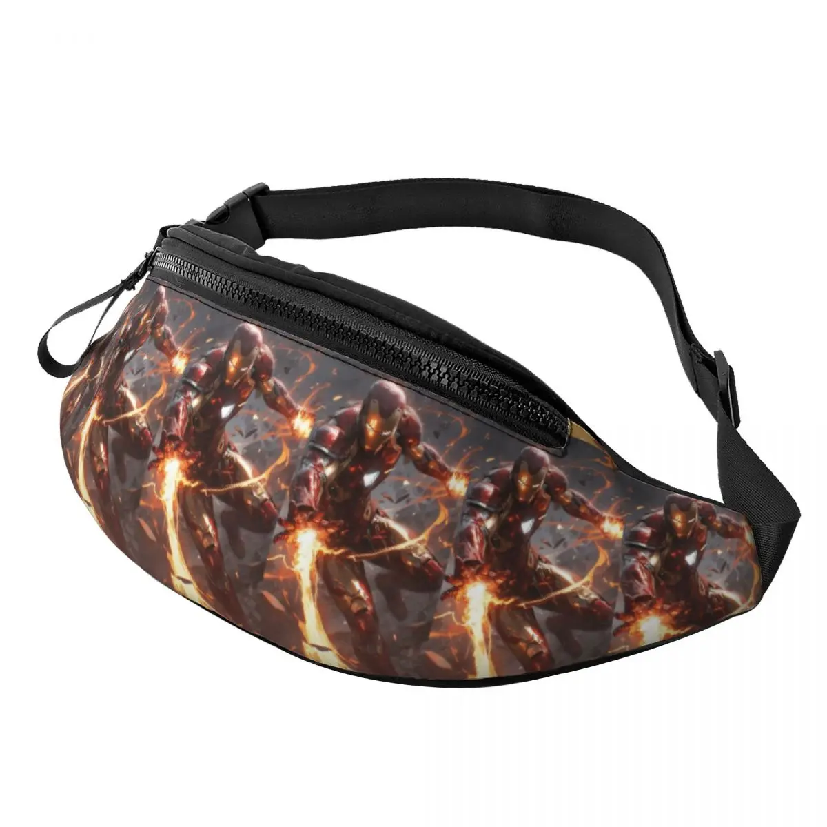 

Custom Iron Man Wallpaper Fanny Pack Women Men Casual Superhero Crossbody Waist Bag for Hiking Phone Money Pouch