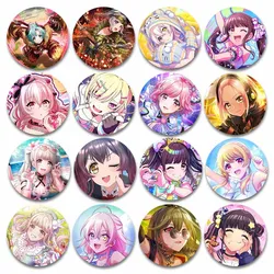 Kawaii D4DJ Miyake Aoi Date-chan Aimoto Rinku Badge Handmade Tinplate Brooch Pins Backpack Hat Accessories Anime Peripheral Gift