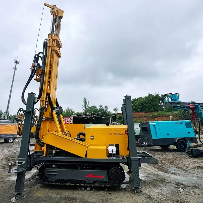Water Borehole Drilling Rig 100m 200m 300m Dual Use Water Air Drill Portable Crawler Hydraulic Top Drive Rig