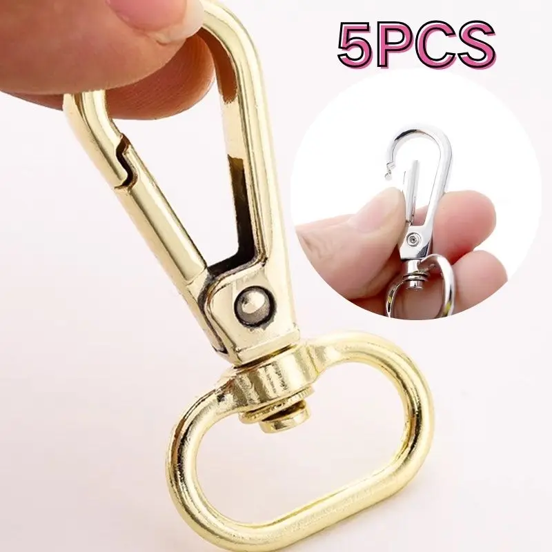 5pcs Metal Bags Strap Buckles Swivel Lobster Clasp Collar Carabiner Snap Hook DIY KeyChain Bag Part Accessories 1/1.3/1.6/2cm