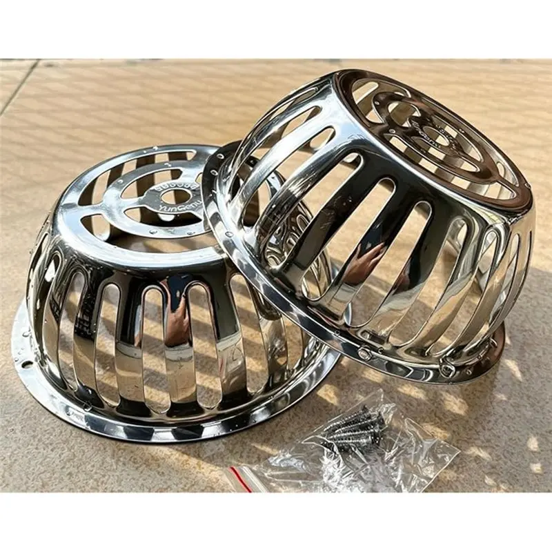 AWAH Anti-Clogging SUS304 Stainless Steel Roof Drain Cover, 5 Inch Atrium Grate Strainer 2 Pcs For Indoor Outdoor Use