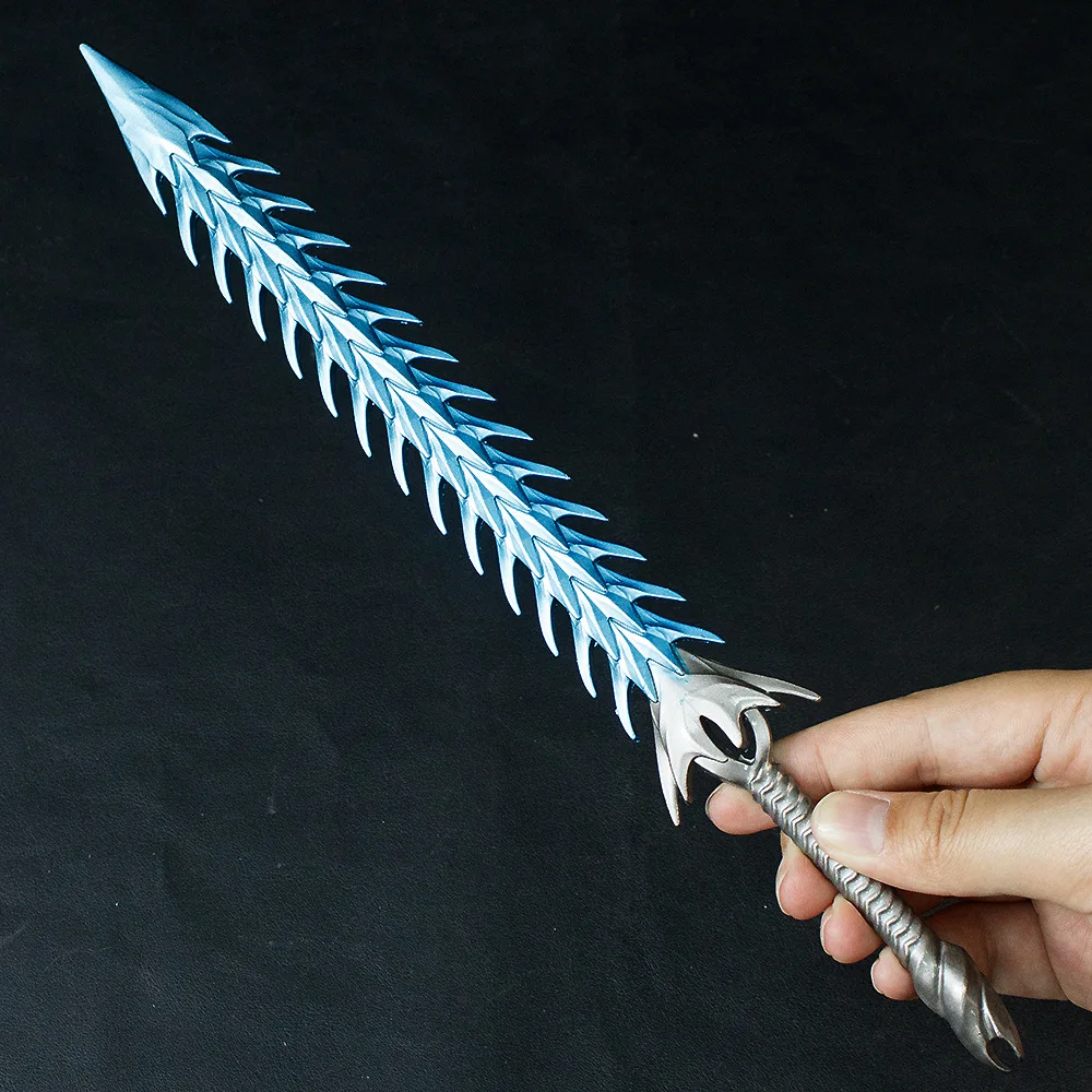 30 cm Nuovo Nezha Anime Surroundings Cracking Frusta Modello in metallo Puntelli di scena Decorazione del desktop Ornamenti Ragazzi Regali di compleanno Giocattoli