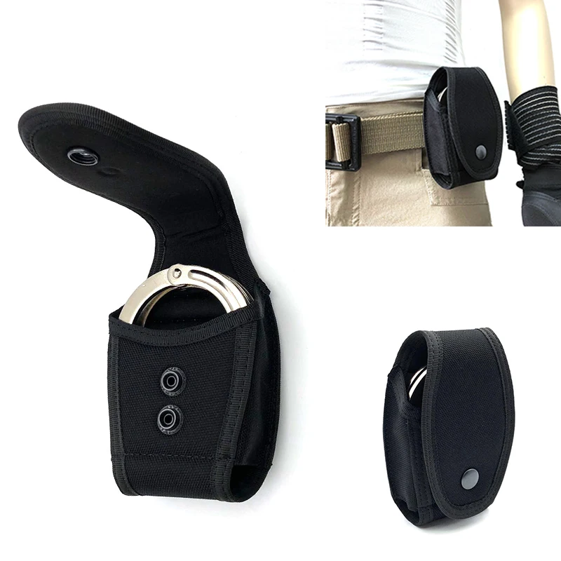 Tactical Waist Handcuff Pouch Holster Universal Police Shackles Cover Outdoor Handcuff Case Key Phone Holder Bag Waist Pocket