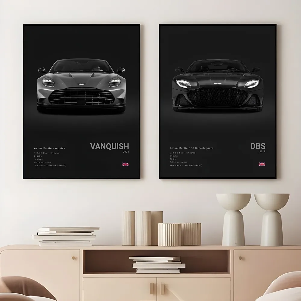 A-Aston M-Martin DB11 9 5 S Ventage S Vulcan Poster Sticky Wall Art Printing Waterproof Home Living Bed Room Bar Aesthetic Decor