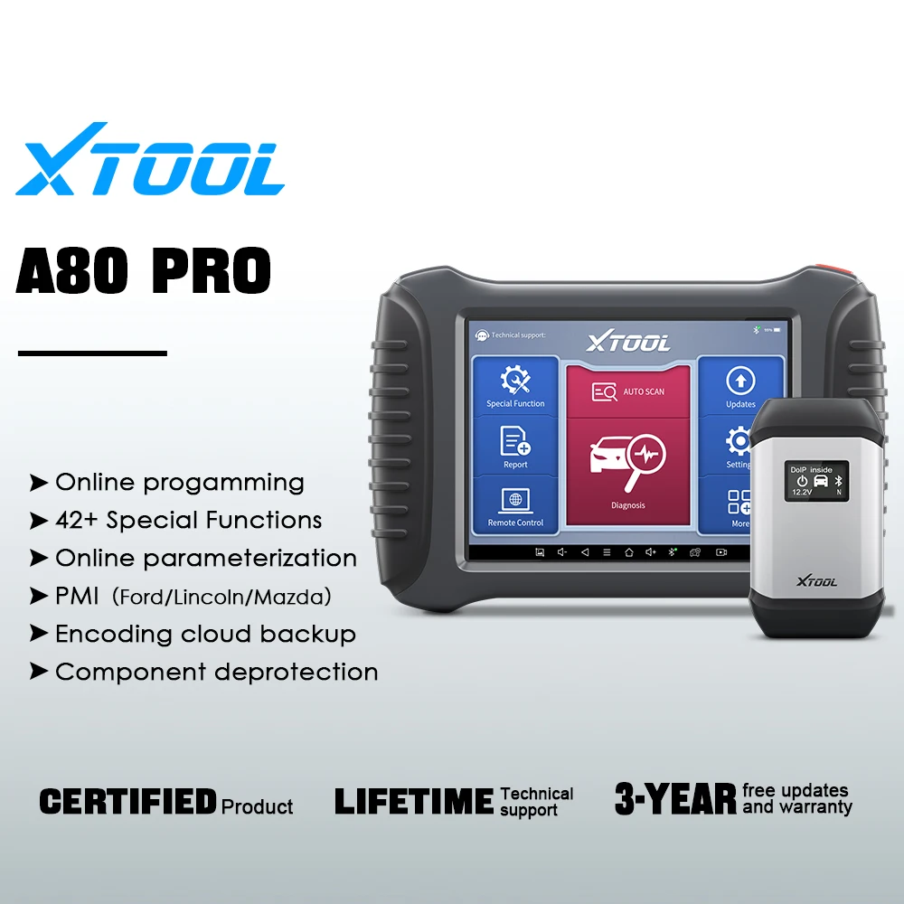 XTOOL A80PRO Full System Diagnostic Tool Active Test Automotive Scanner ECU Coding/Programming Key Programmer CANFD Free Update