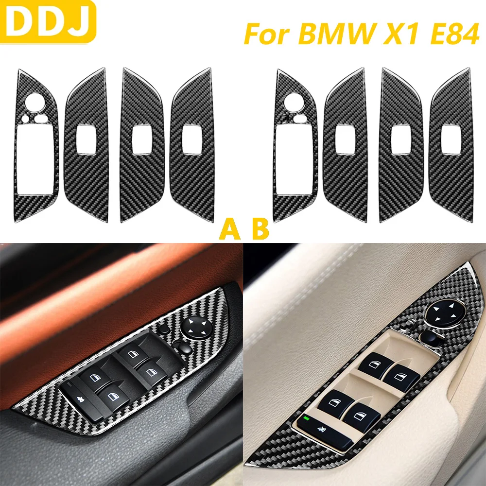 

For BMW X1 E84 2011-2015 Carbon Fiber Window Lift Switch Control Panel Trim Cover Car Interior Accessories Decoration Sticker