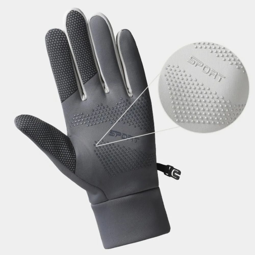 

Protective Solid Color Winter Warm Gloves Anti Slip Full Finger Cycling Gloves Lightweight Touchscreen Sports Mittens Men