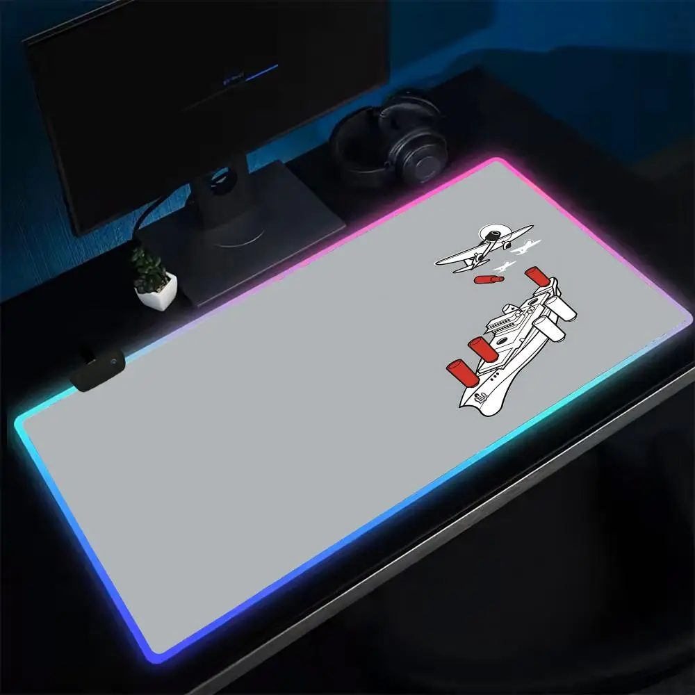 

Gamer B-Battleship Mouse Pad Anime Gaming Mouse Pad LED Table Pads Backlit Rubber Desktop XXL Mousepad RGB Desk Mats