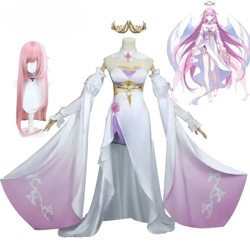 

Honkai Star Rail Elysia Cosplay Costume Angel Returns Elysia Honkai Cosplay Wig Headdress Halloween Carnival Dress for Women
