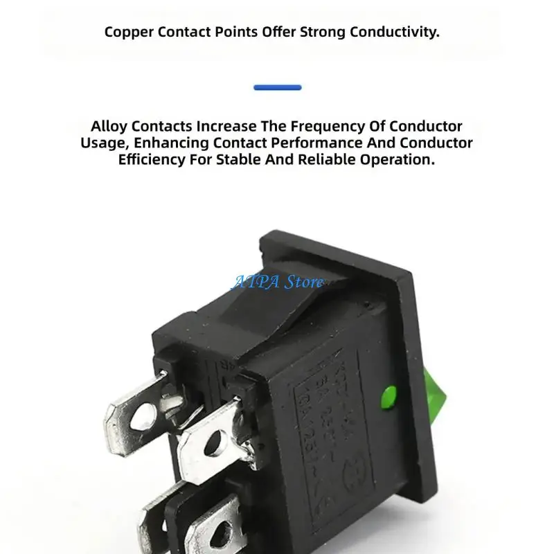 

U13C Waterproof 4 Pin 2 Position Rocker Switches ABS Plastic Cutout Size Rocker Switches for Marine Equipment & Small