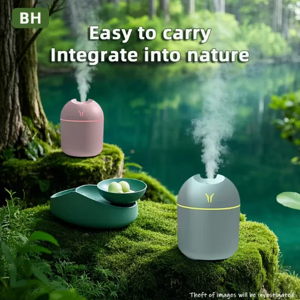 1 USB-powered cold fog air humidifier and fragrance diffuser with night light-suitable for bedroom, home, car, etc.