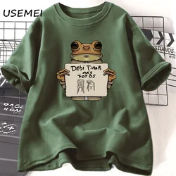 Funny Frog Dtmf T-shirt Causal Debi Tirar Mas Fotos Printed Tshirt Cotton Short Sleeve O Neck Tee Shirt Male Clothing Streetwear