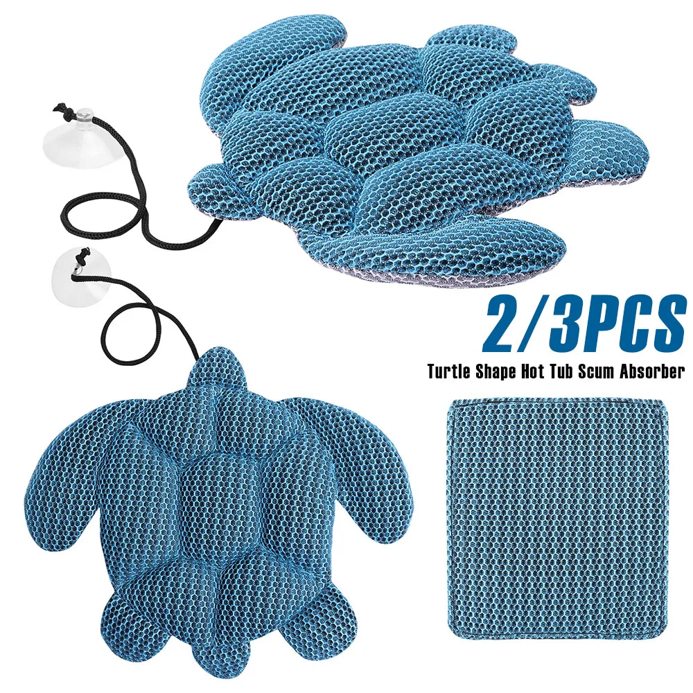 

2/3Pcs Turtle Shape Hot Tub Scum Absorber Reusable Spa Oil Absorbing Sponge Floating Scum Ball for Jacuzzi and Bathroom Cleaning