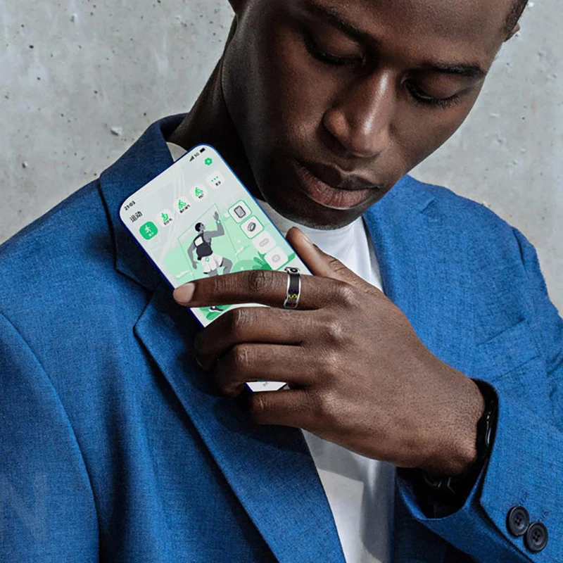 

Красочный экран, беспроводные умные кольца, сенсорный экран, менеджер здоровья, монитор сердечного ритма/кислорода в крови, монитор сна, подзарядка, водонепроницаемый