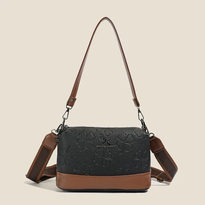Stylish Commuter Diaper Bag Classic Leather Messenger Purse Large Capacity Elegant Tote For Shopping Party