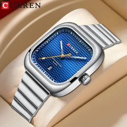 CURREN Top Brand Men's Watches New with Date Fashion Simple Quartz Wristwatch with Stainless Steel Bracelet Luminous Hands