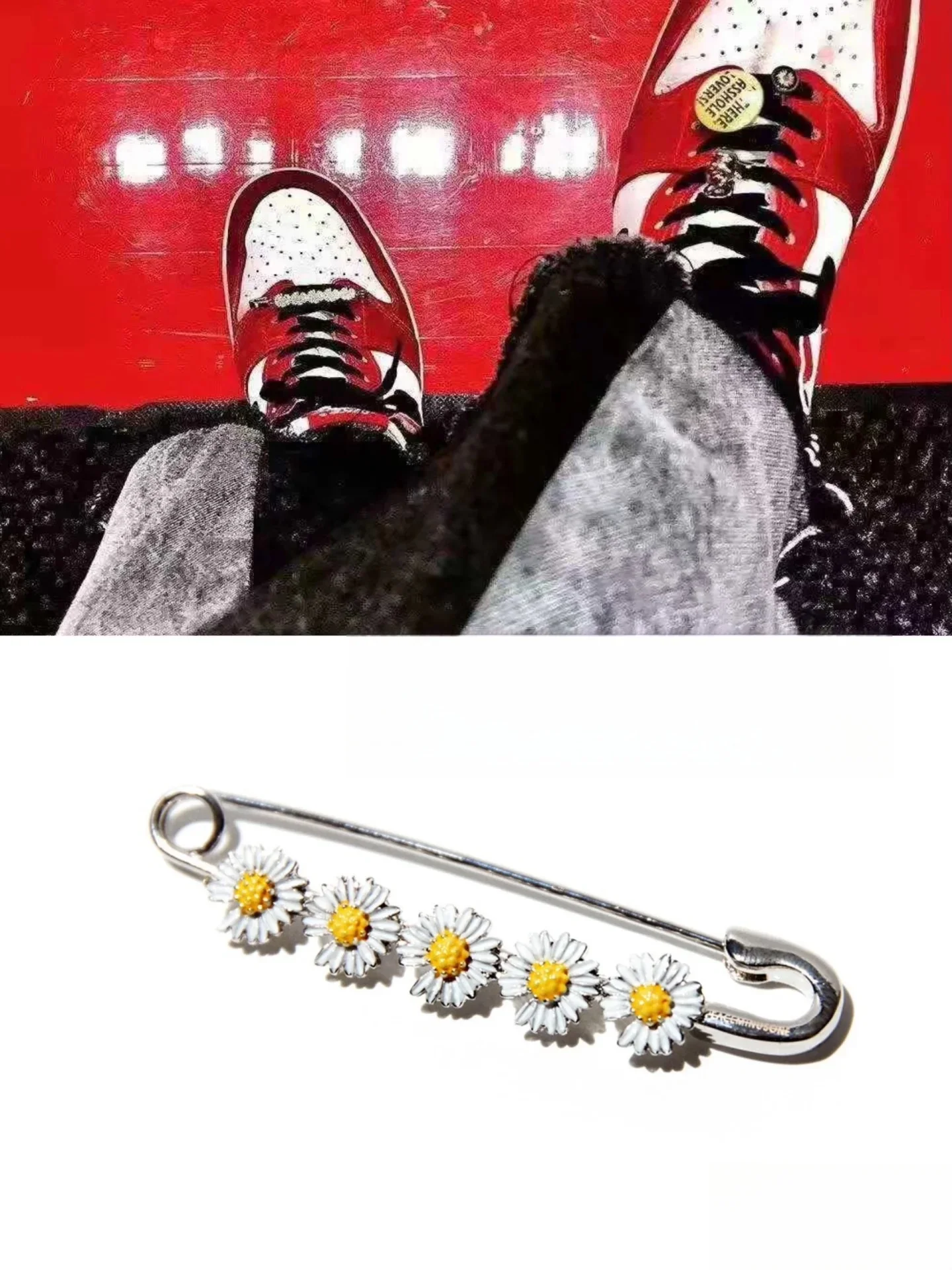 VIP Exclusive Korean Star GD Daisy Pin PMO Same Style Original Daisy Brooch G-DRAGON Same Style Fashion Jewelry Accessorie